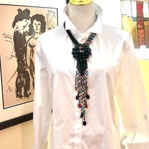 Joan Rivers,Starlet Black, Multicolor Flowers, Beaded Necklace, Excellent Cond.